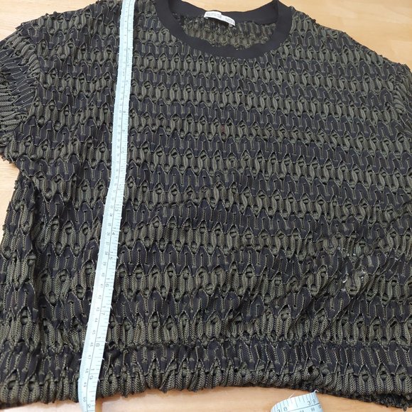 ZARA WB Collection Long-Sleeved Top blend of Army Green/Black Women's Small - Picture 12 of 12